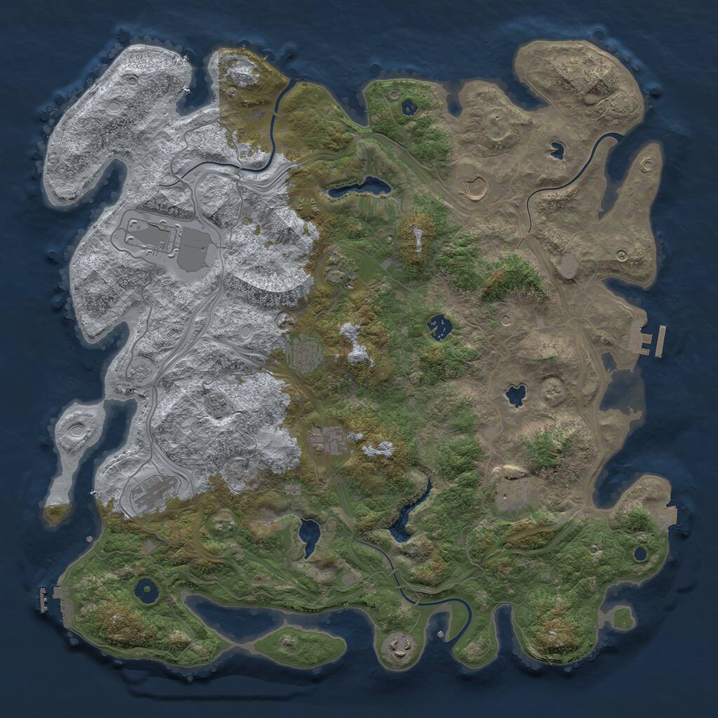 Rust Map: Procedural Map, Size: 4500, Seed: 442867138, 16 Monuments