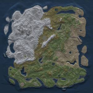 Thumbnail Rust Map: Procedural Map, Size: 5000, Seed: 1678384227, 16 Monuments