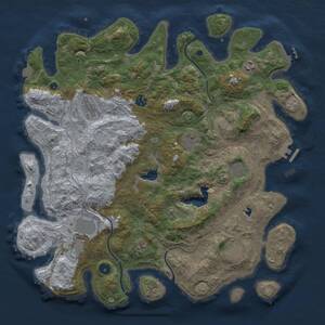 Thumbnail Rust Map: Procedural Map, Size: 4300, Seed: 21315421, 15 Monuments