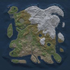 Thumbnail Rust Map: Procedural Map, Size: 3400, Seed: 129846, 10 Monuments