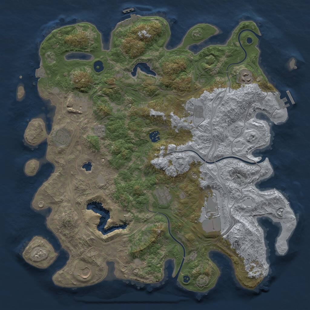 Rust Map: Procedural Map, Size: 4250, Seed: 4750, 15 Monuments