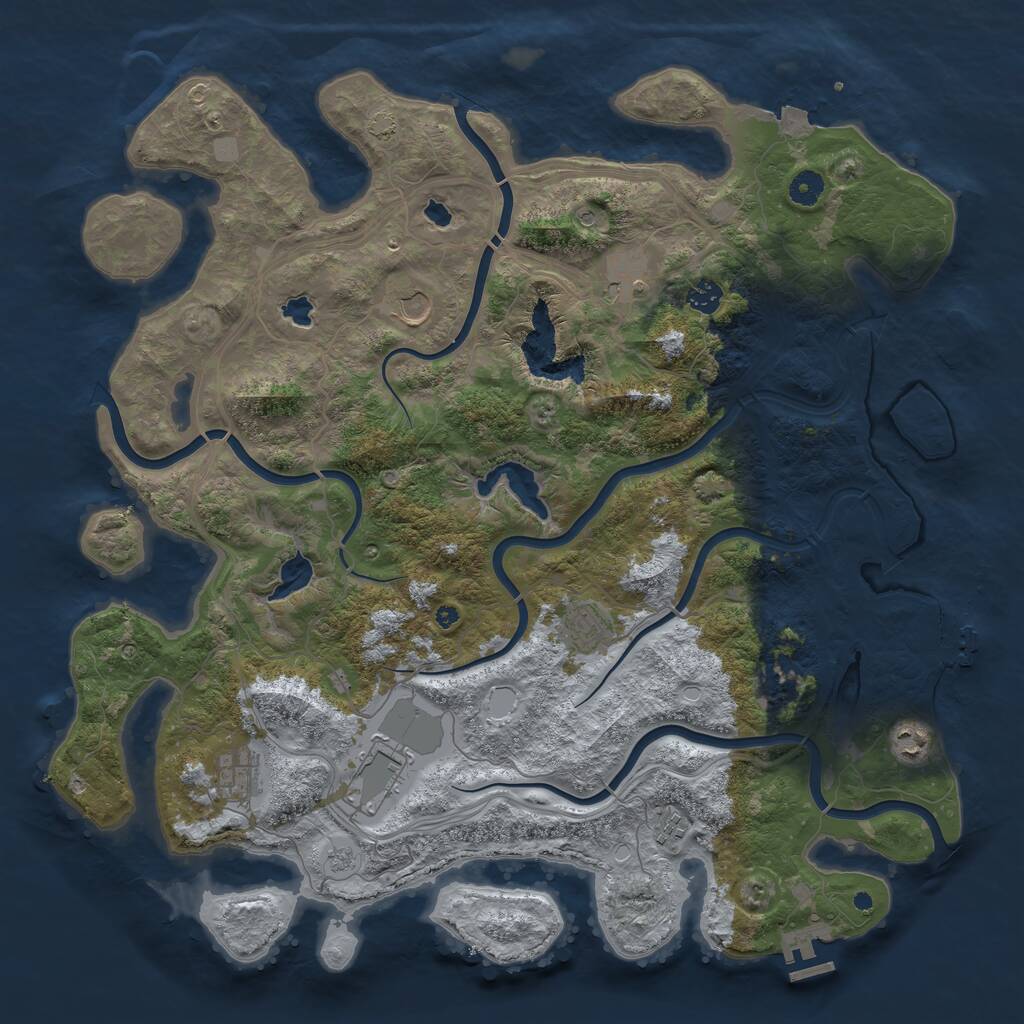 Rust Map: Procedural Map, Size: 4500, Seed: 366191822, 14 Monuments