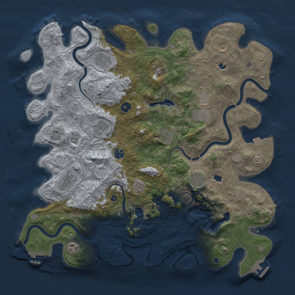 Rust Map: Procedural Map, Size: 4500, Seed: 1680102726, 17 Monuments