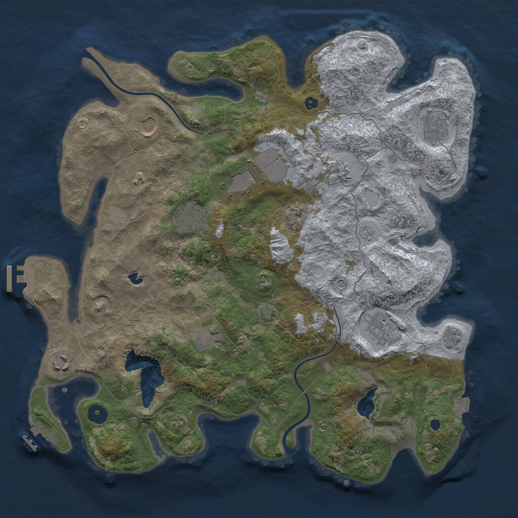 Rust Map: Procedural Map, Size: 4000, Seed: 973280239, 15 Monuments