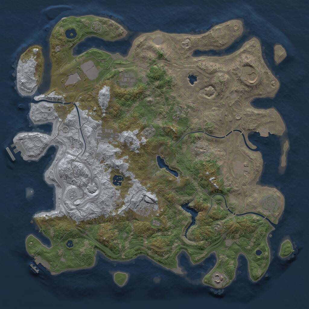 Rust Map: Procedural Map, Size: 4250, Seed: 844728571, 17 Monuments