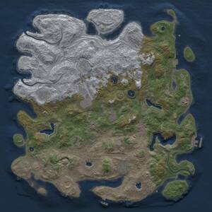 Thumbnail Rust Map: Procedural Map, Size: 4500, Seed: 1728332293, 17 Monuments