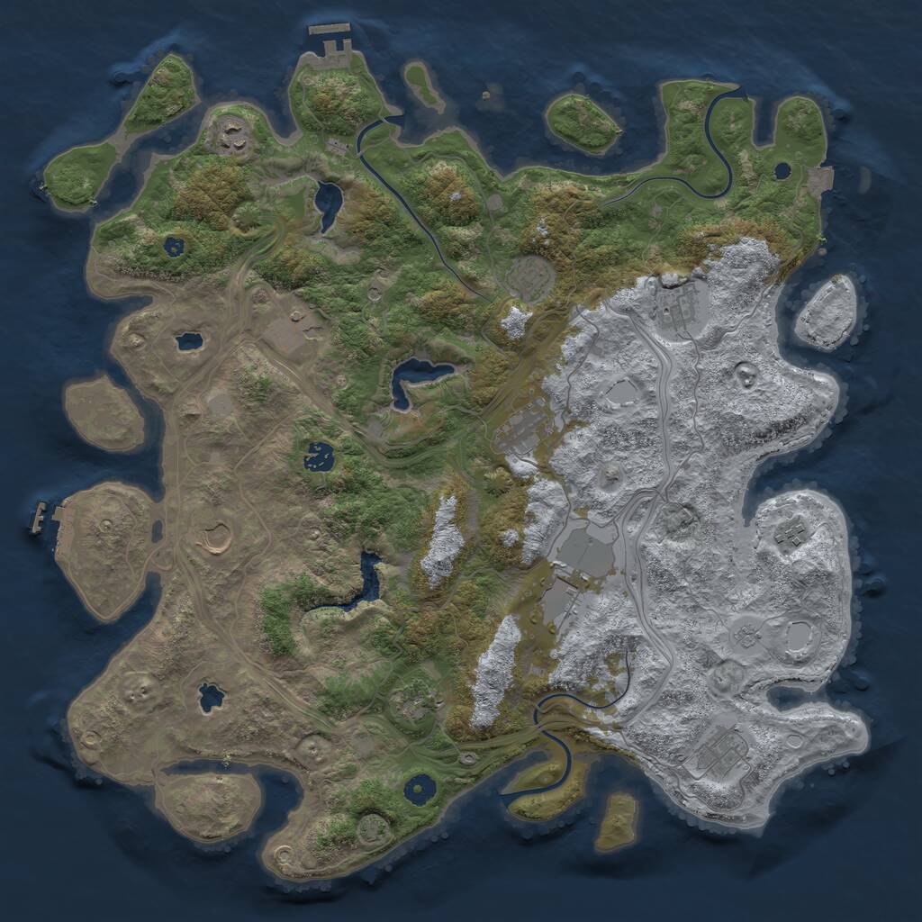 Rust Map: Procedural Map, Size: 4500, Seed: 1271792167, 17 Monuments