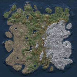 Thumbnail Rust Map: Procedural Map, Size: 4500, Seed: 1271792167, 17 Monuments