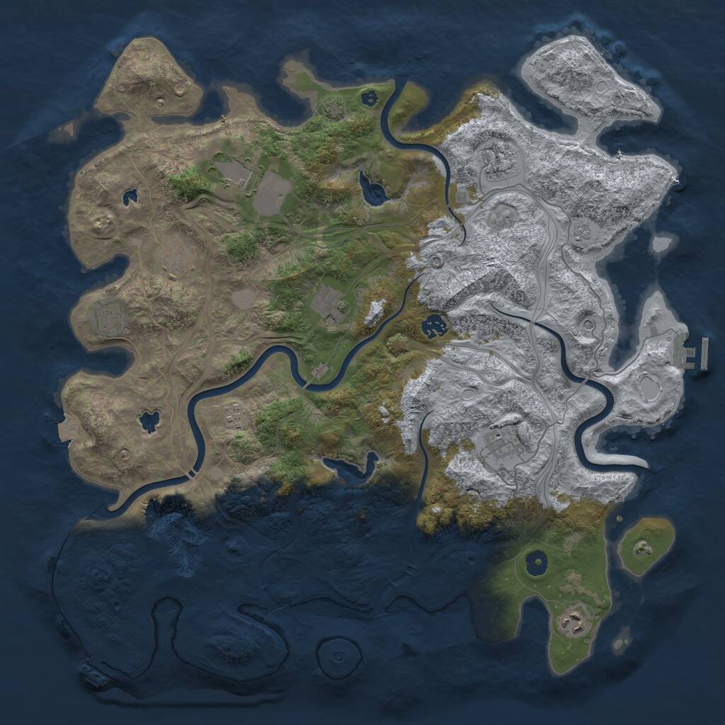 Rust Map: Procedural Map, Size: 4500, Seed: 2035877119, 15 Monuments