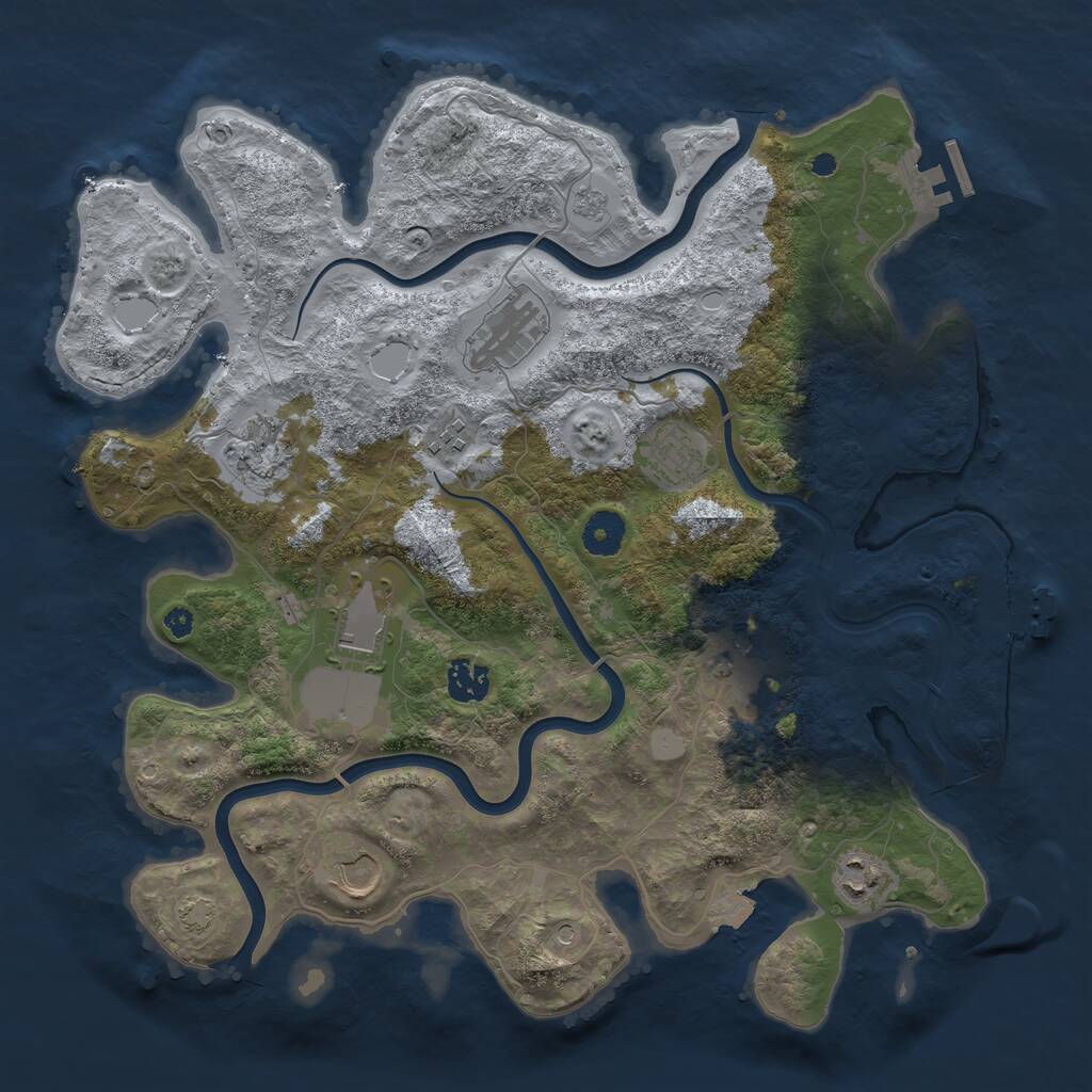 Rust Map: Procedural Map, Size: 3750, Seed: 854665204, 15 Monuments