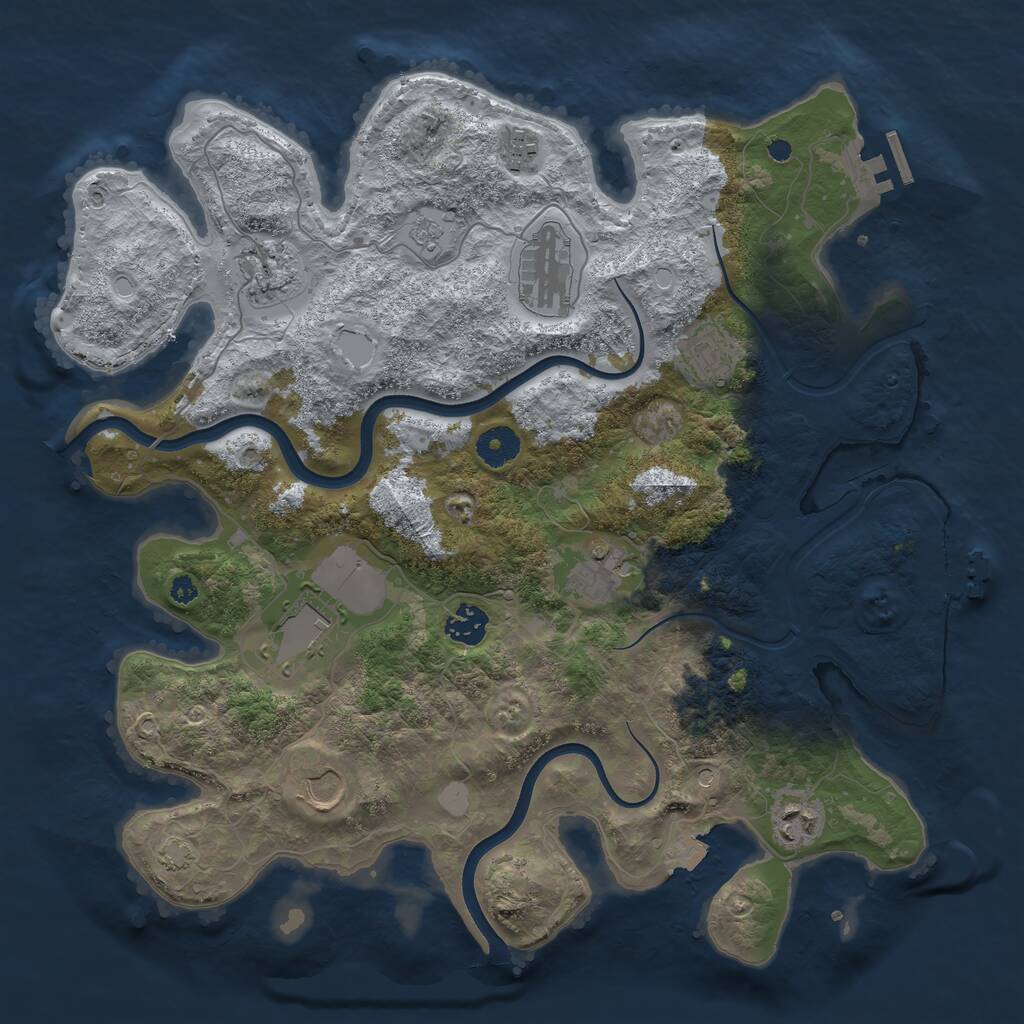 Rust Map: Procedural Map, Size: 3750, Seed: 854665204, 15 Monuments