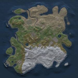 Thumbnail Rust Map: Procedural Map, Size: 3600, Seed: 414106527, 15 Monuments