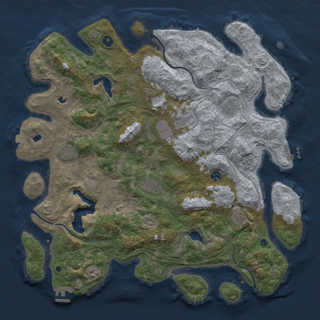 Rust Map: Procedural Map, Size: 4500, Seed: 796269861, 15 Monuments