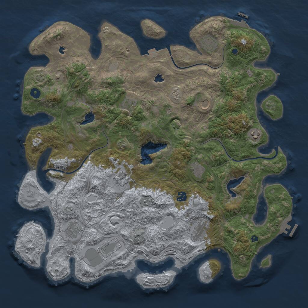 Rust Map: Procedural Map, Size: 4500, Seed: 2064632025, 17 Monuments