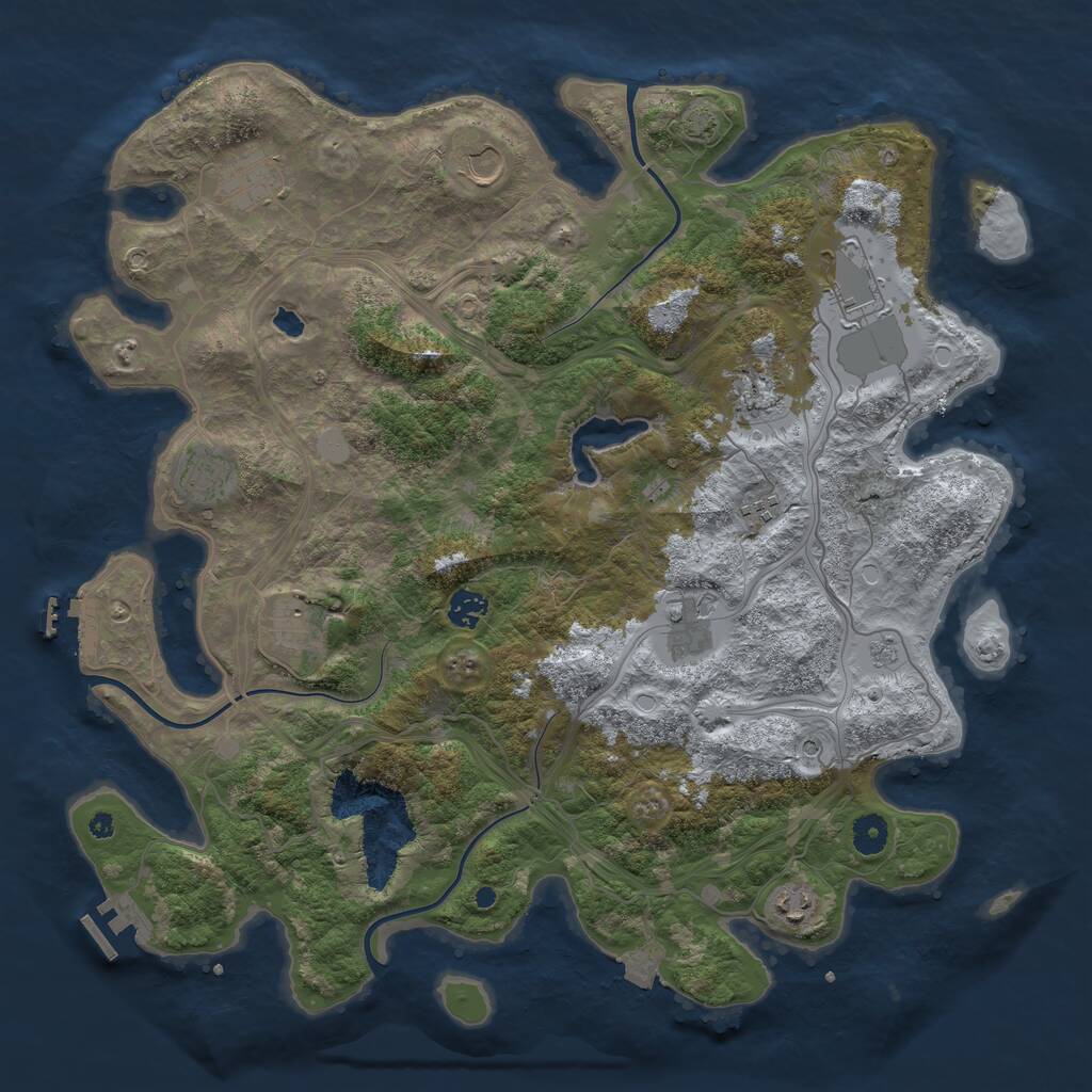 Rust Map: Procedural Map, Size: 4250, Seed: 9523456, 16 Monuments