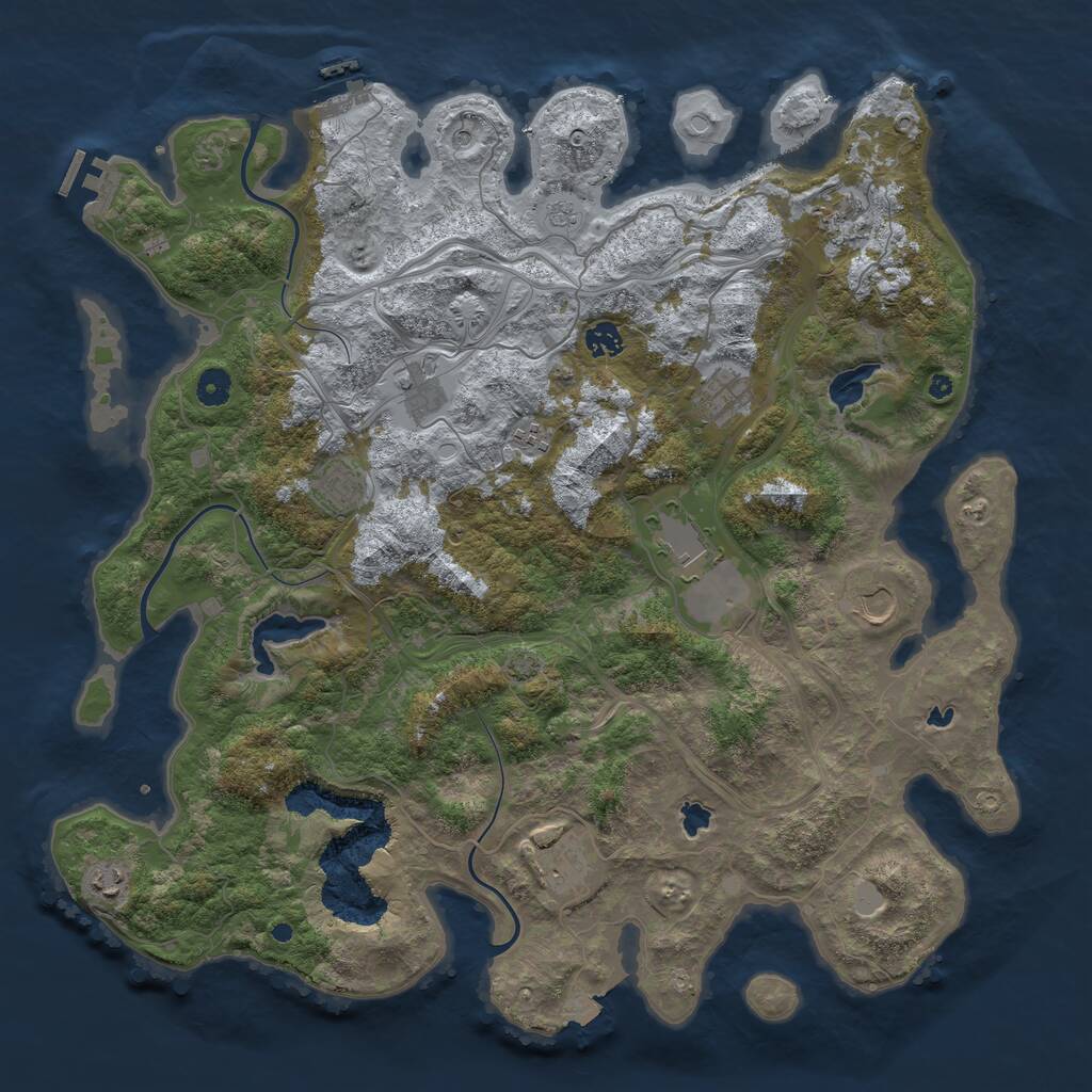 Rust Map: Procedural Map, Size: 4500, Seed: 159917042, 16 Monuments