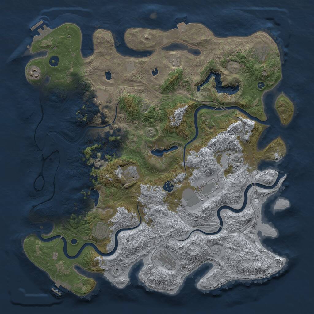 Rust Map: Procedural Map, Size: 4500, Seed: 1573926778, 16 Monuments
