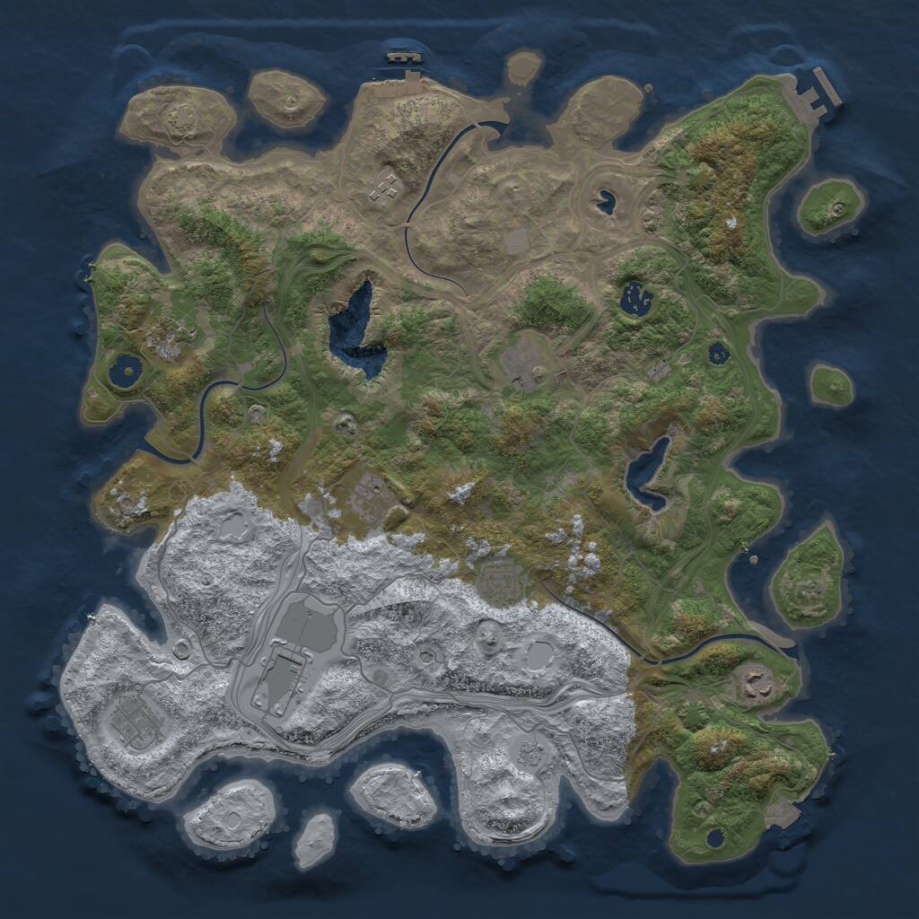 Rust Map: Procedural Map, Size: 4250, Seed: 3705046, 15 Monuments