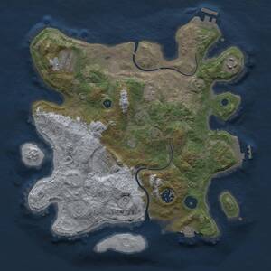 Thumbnail Rust Map: Procedural Map, Size: 3200, Seed: 486525768, 11 Monuments