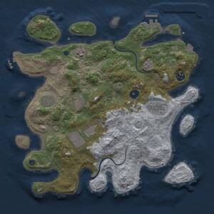 Thumbnail Rust Map: Procedural Map, Size: 3500, Seed: 94613003, 13 Monuments