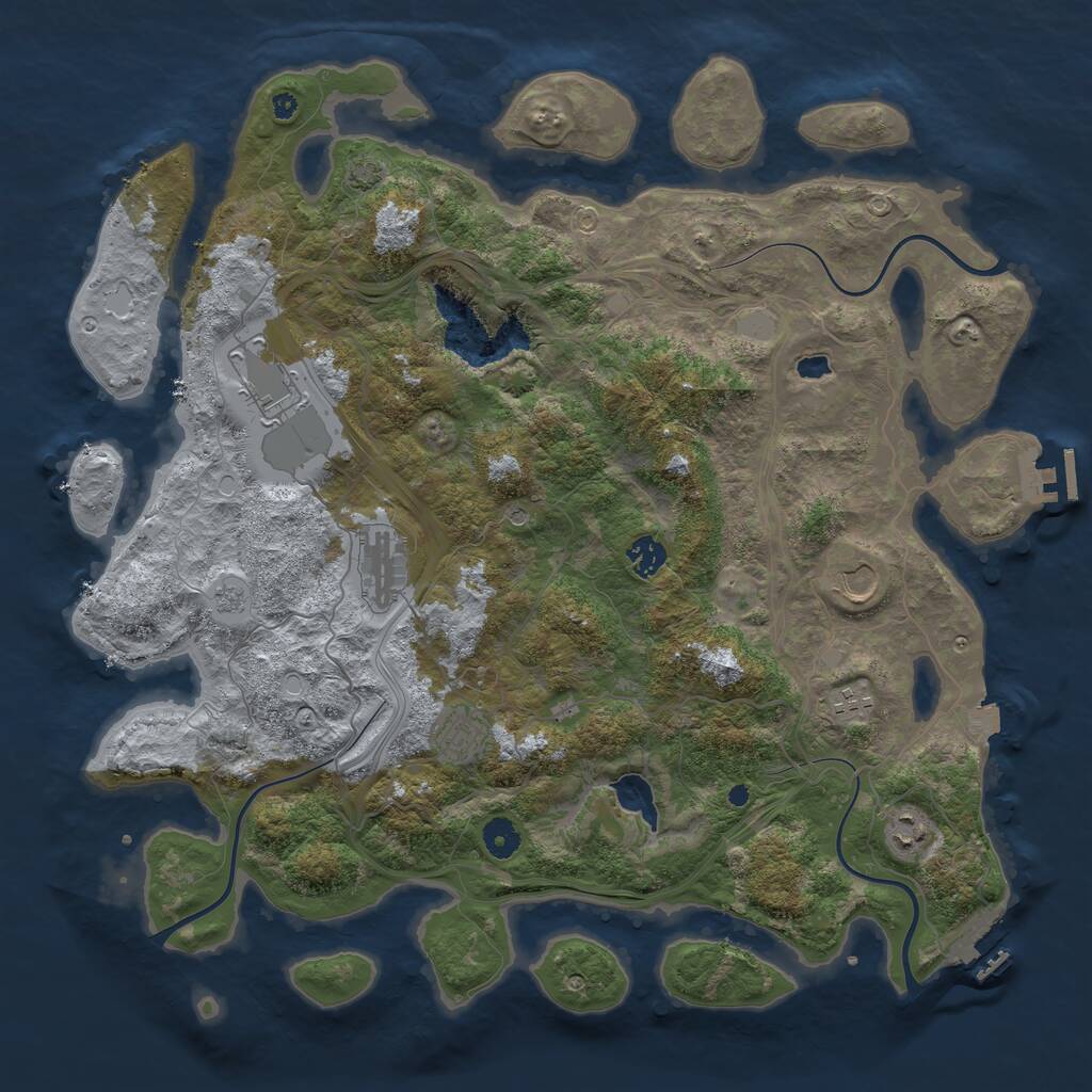 Rust Map: Procedural Map, Size: 4250, Seed: 757271715, 13 Monuments