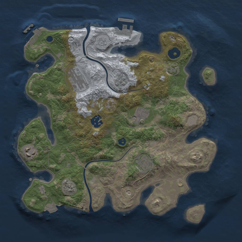 Rust Map: Procedural Map, Size: 3095, Seed: 1403823284, 12 Monuments