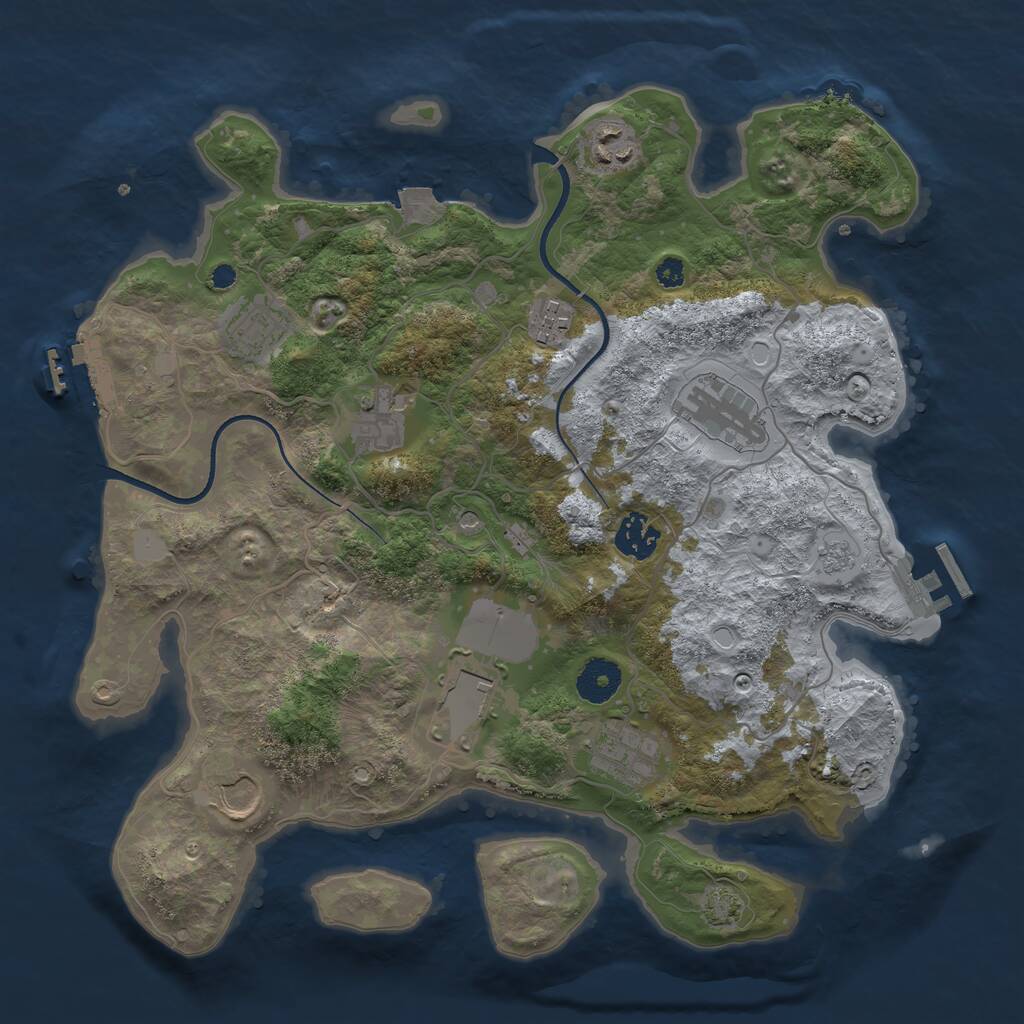 Rust Map: Procedural Map, Size: 3500, Seed: 1773208292, 15 Monuments