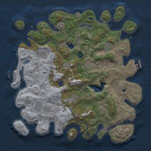 Thumbnail Rust Map: Procedural Map, Size: 4000, Seed: 43434343, 15 Monuments
