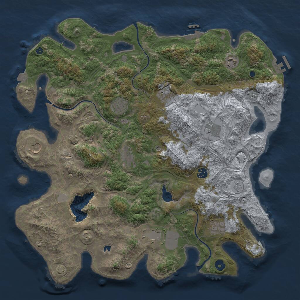 Rust Map: Procedural Map, Size: 4250, Seed: 1732205276, 16 Monuments