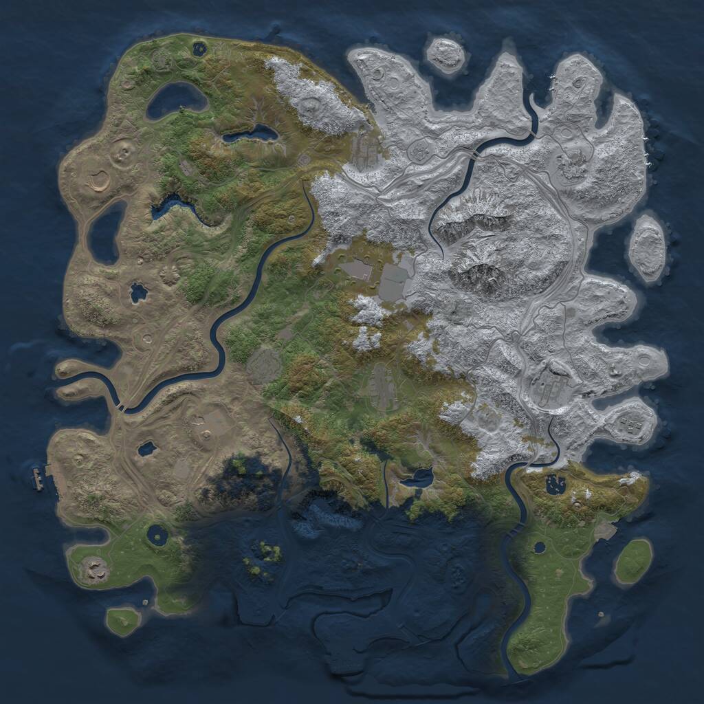 Rust Map: Procedural Map, Size: 5000, Seed: 3042025, 17 Monuments