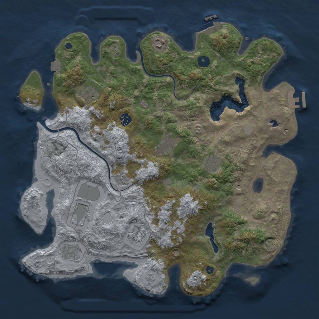 Rust Map: Procedural Map, Size: 4000, Seed: 1781861188, 15 Monuments