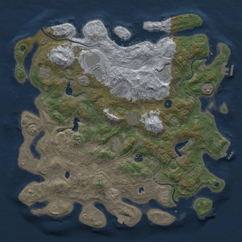Rust Map: Procedural Map, Size: 4500, Seed: 594121475, 15 Monuments
