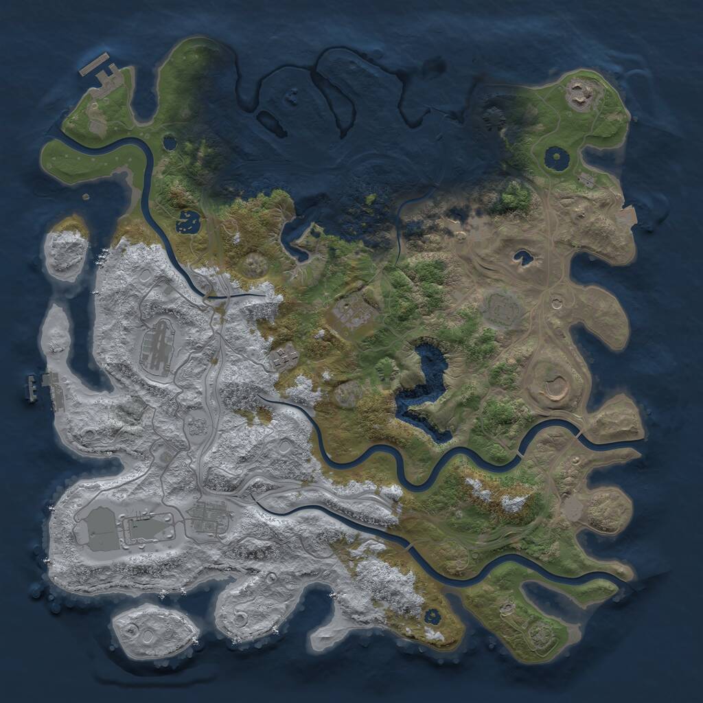 Rust Map: Procedural Map, Size: 4250, Seed: 387440099, 16 Monuments