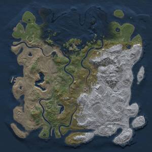 Thumbnail Rust Map: Procedural Map, Size: 5000, Seed: 15779475, 16 Monuments