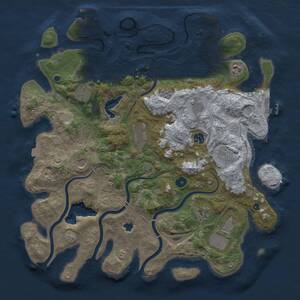 Thumbnail Rust Map: Procedural Map, Size: 4250, Seed: 8642597, 16 Monuments