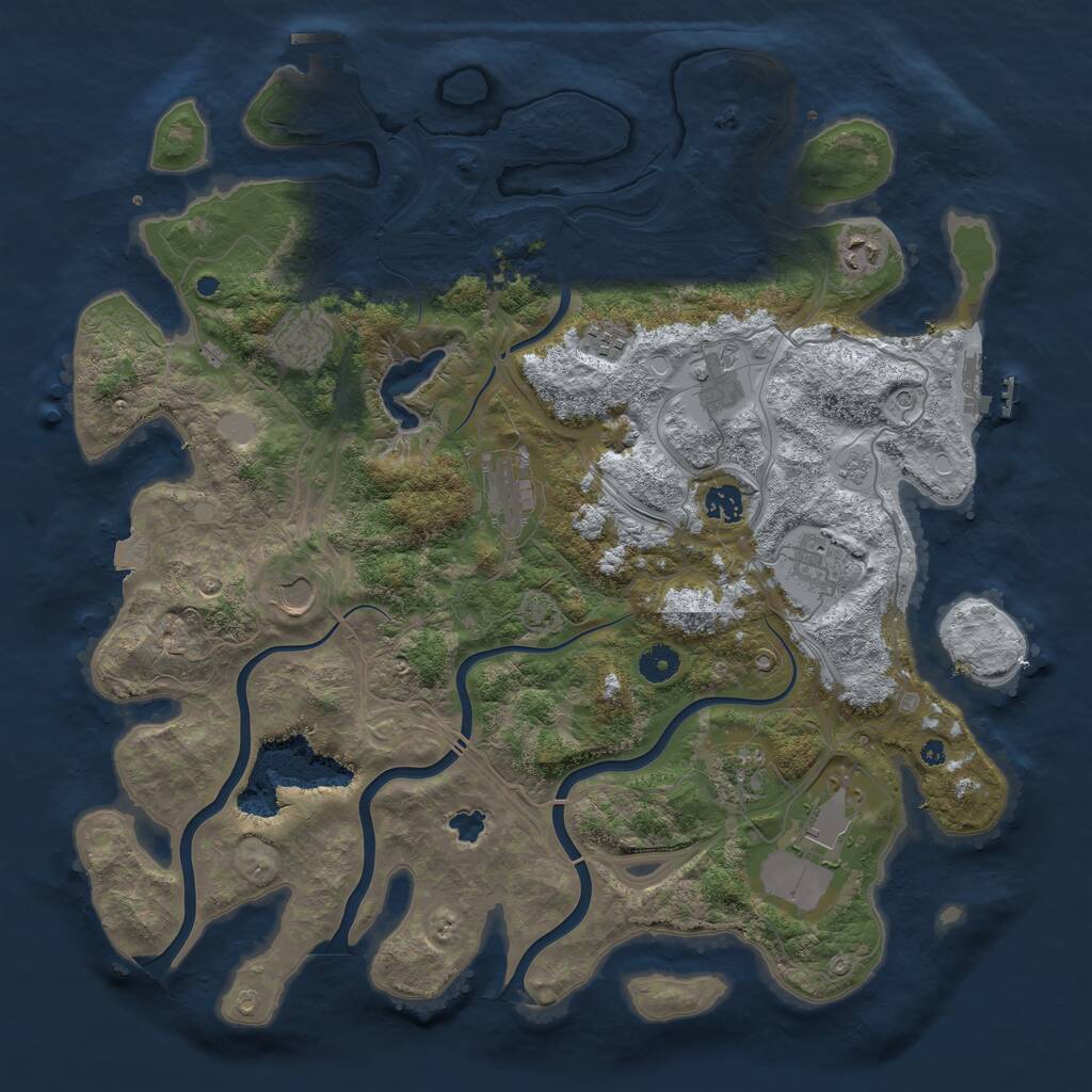 Rust Map: Procedural Map, Size: 4250, Seed: 8642597, 16 Monuments