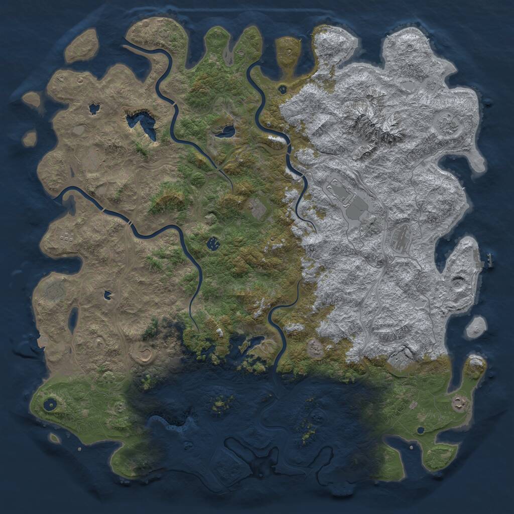 Rust Map: Procedural Map, Size: 6000, Seed: 34252112, 17 Monuments