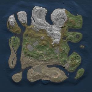 Thumbnail Rust Map: Procedural Map, Size: 3500, Seed: 1133, 14 Monuments