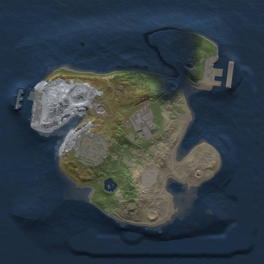 Rust Map: Procedural Map, Size: 2000, Seed: 154824530, 6 Monuments