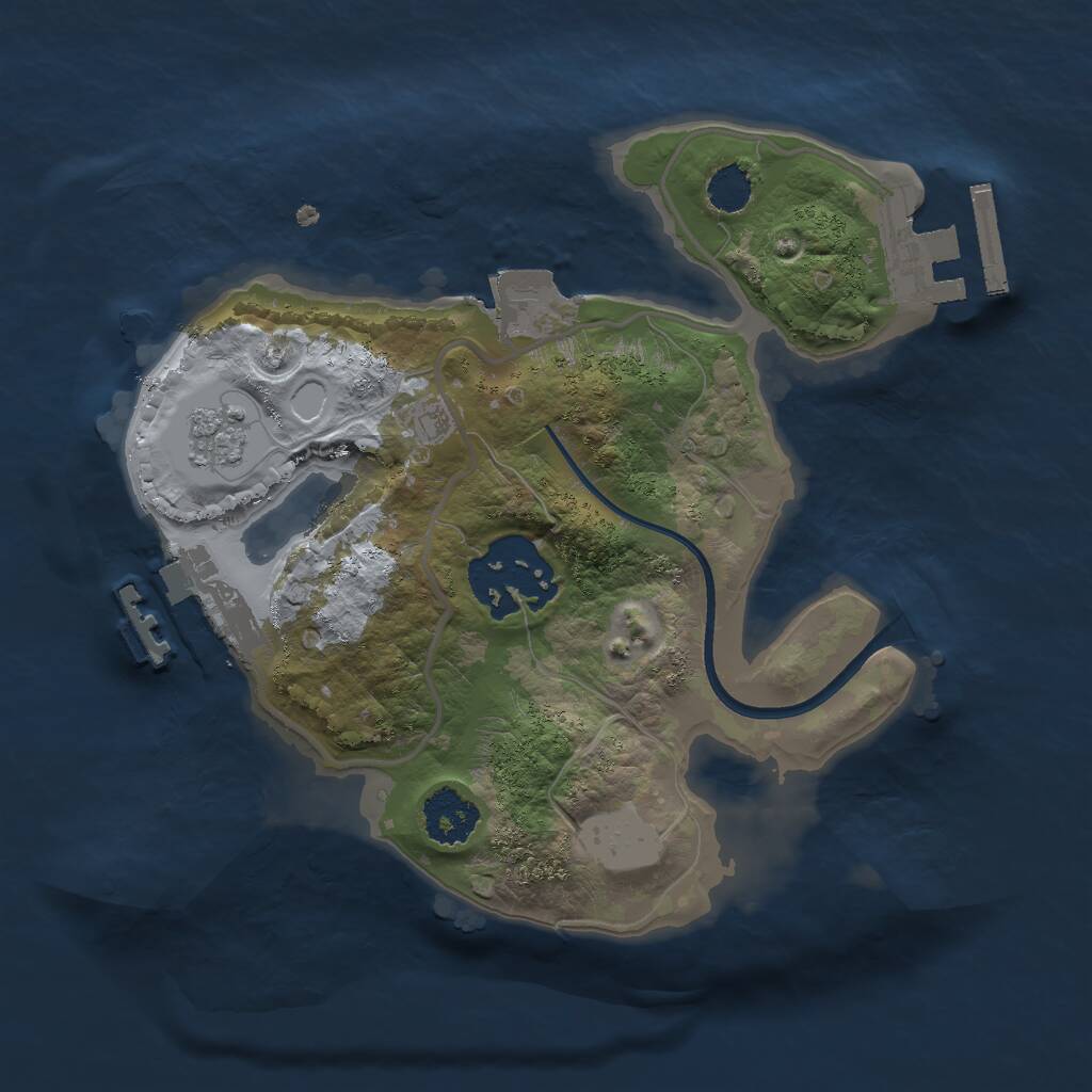 Rust Map: Procedural Map, Size: 2000, Seed: 154824530, 5 Monuments
