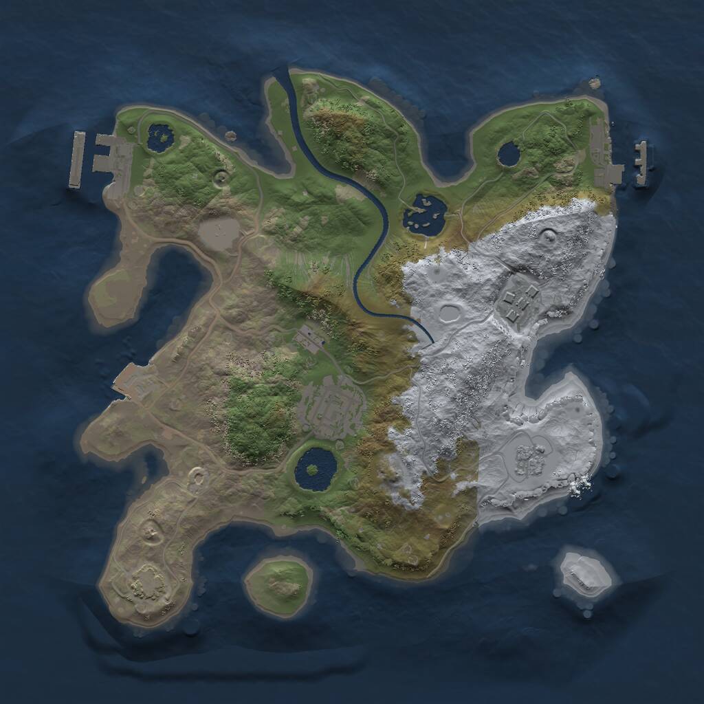Rust Map: Procedural Map, Size: 2500, Seed: 810069062, 8 Monuments