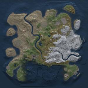 Thumbnail Rust Map: Procedural Map, Size: 3500, Seed: 49131492, 15 Monuments