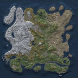Thumbnail Rust Map: Procedural Map, Size: 3750, Seed: 439761615, 15 Monuments