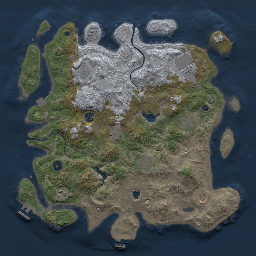 Rust Map: Procedural Map, Size: 4000, Seed: 420251, 15 Monuments