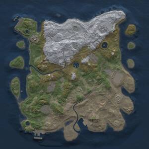 Thumbnail Rust Map: Procedural Map, Size: 3750, Seed: 75184665, 15 Monuments