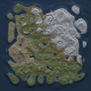 Thumbnail Rust Map: Procedural Map, Size: 4500, Seed: 512724969, 16 Monuments