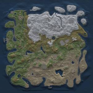 Thumbnail Rust Map: Procedural Map, Size: 4500, Seed: 17004373, 15 Monuments