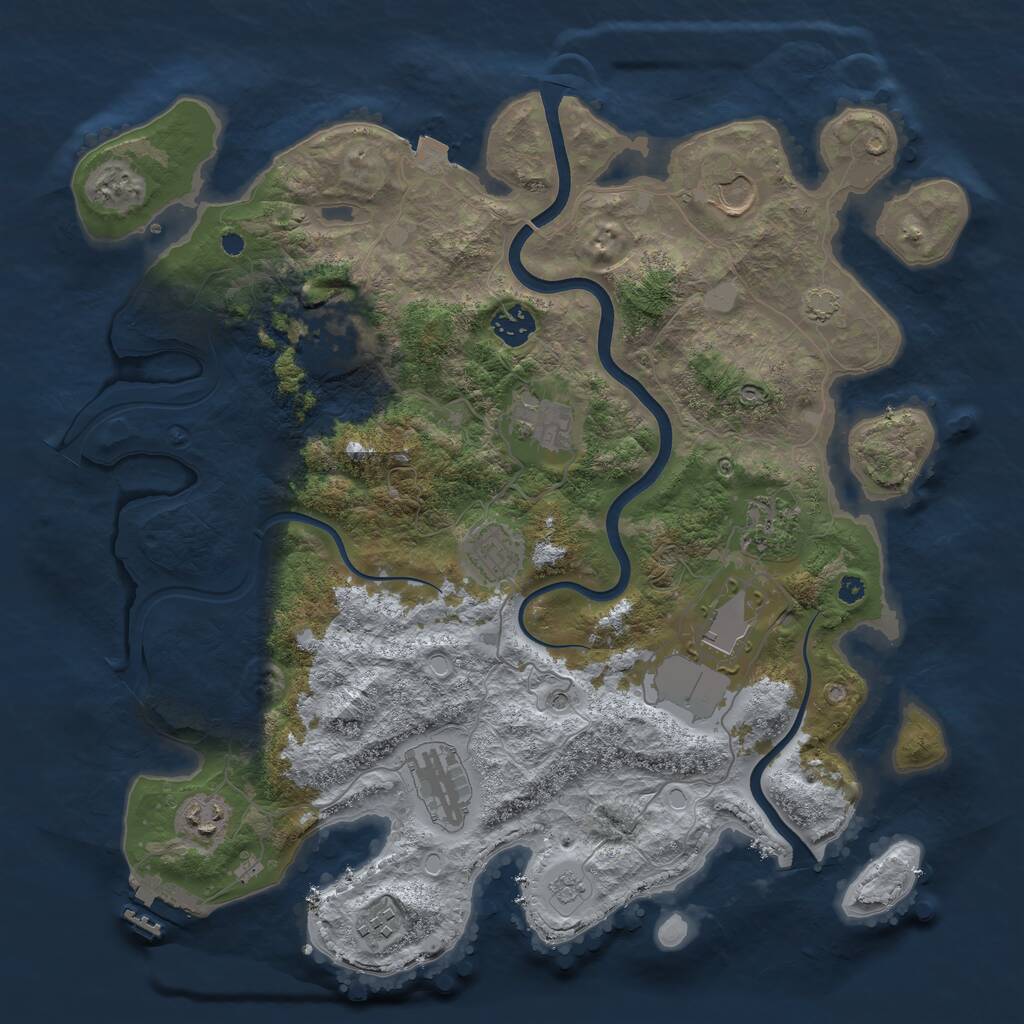 Rust Map: Procedural Map, Size: 3800, Seed: 144, 15 Monuments