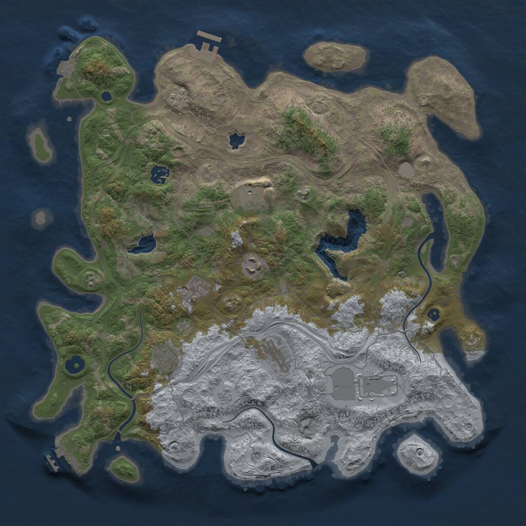 Rust Map: Procedural Map, Size: 4250, Seed: 124597104, 14 Monuments