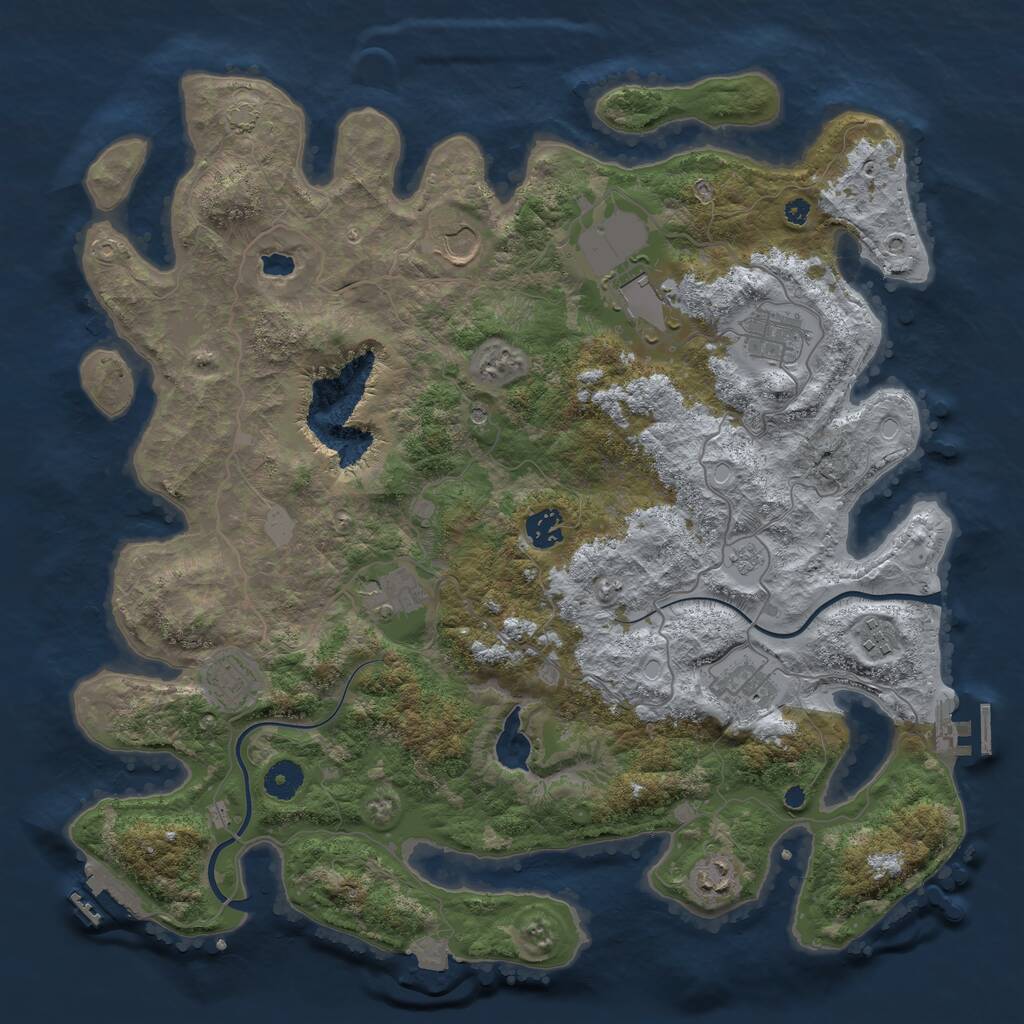 Rust Map: Procedural Map, Size: 4000, Seed: 73486489, 15 Monuments